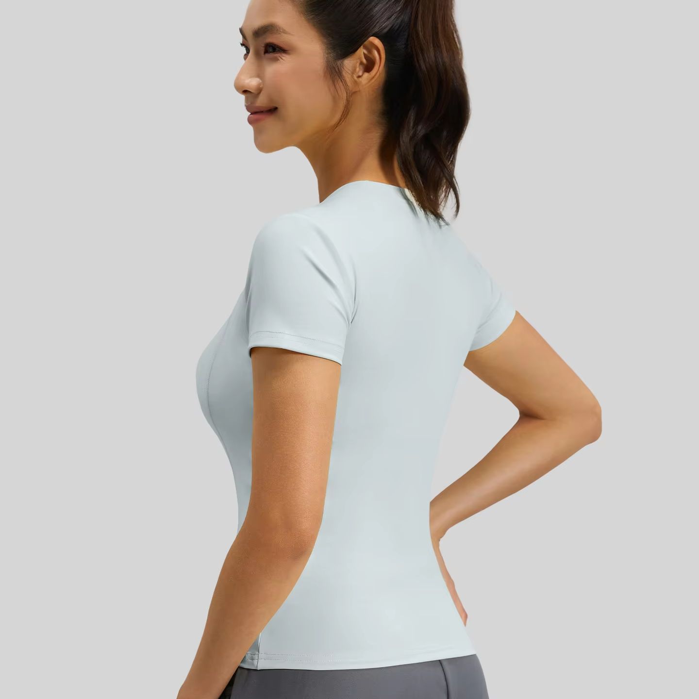 Kaos Yoga Slim Fit Wanita, Cep - T Shirt Tight Fit ulasan dan harga