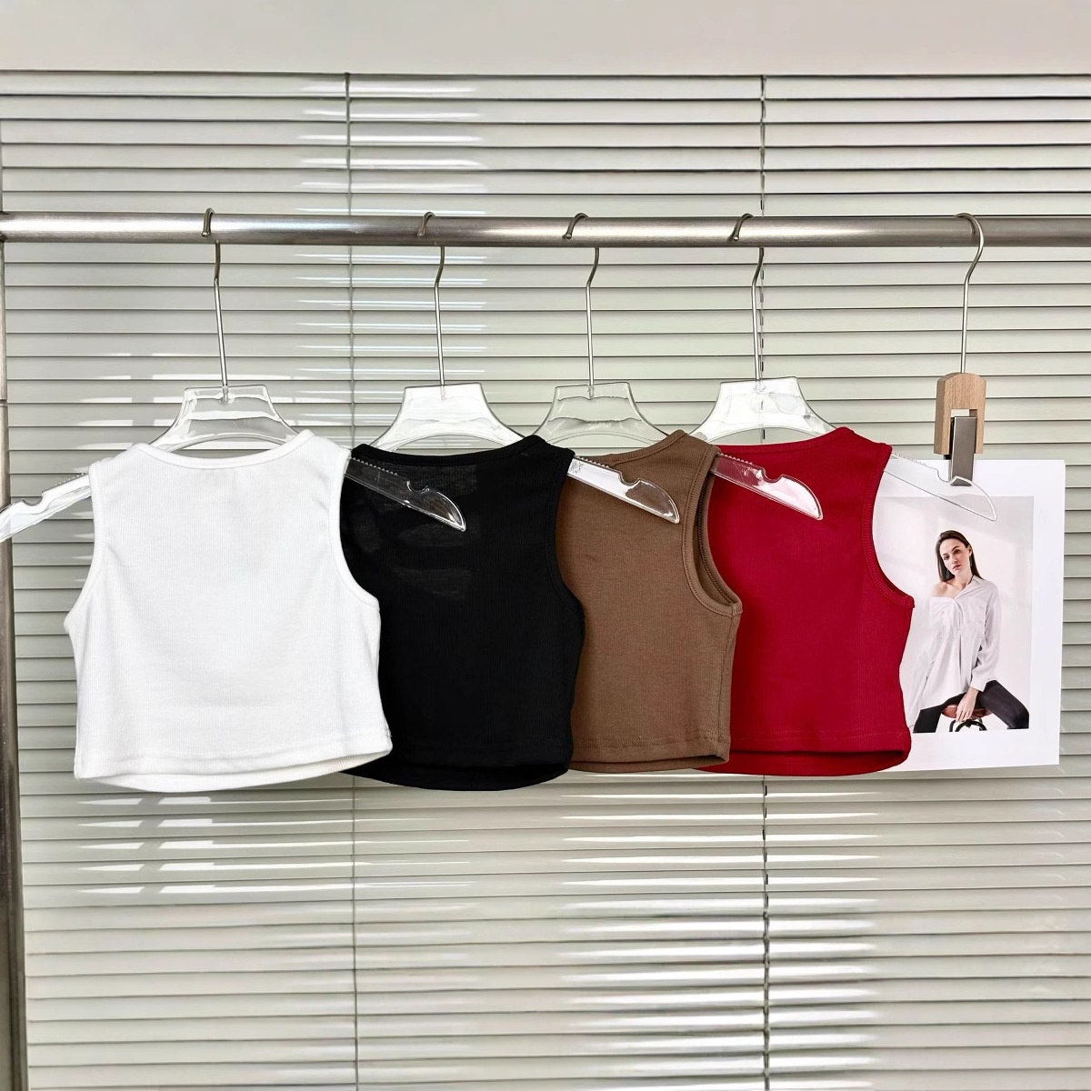 Tank top rajutan tanpa lengan  - Tank Top Ribbed ulasan dan harga